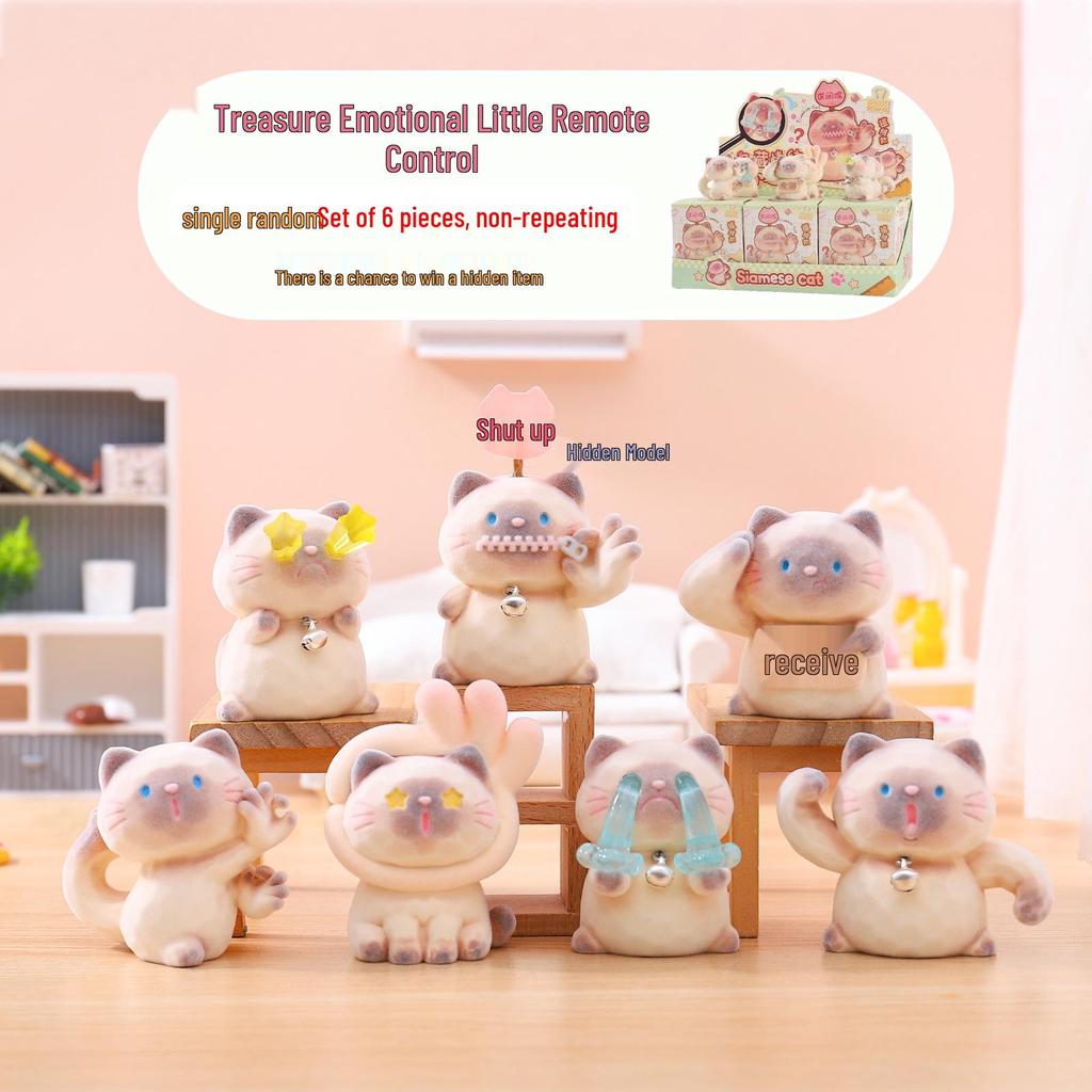 Chao Wan Super Stable Emotion Little Fairy Luo - Second Wave Flocked Blind Box Cute Desktop Decoration Ornament.