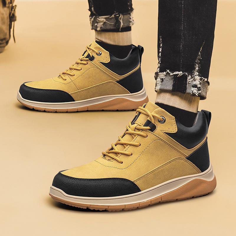 Men's Height-Boosting Casual Shoes, Breathable & Soft 6CM/8CM Sole, Wear-Resistant, Versatile Fashion Sneakers