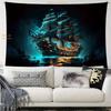 2D Nautical Gothic Tapestry, Haunted Pirate Ship for Room & Party Decor
