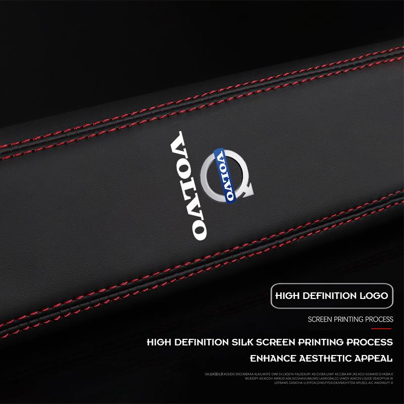 2Pcs Calfskin Car Seat Belt Shoulder Pad Covers For Volvo Xc60 Xc90 V40 V60 S60 V50 V90 S80 C40 XC40 V70 XC70 C30 EX90 Rdesign