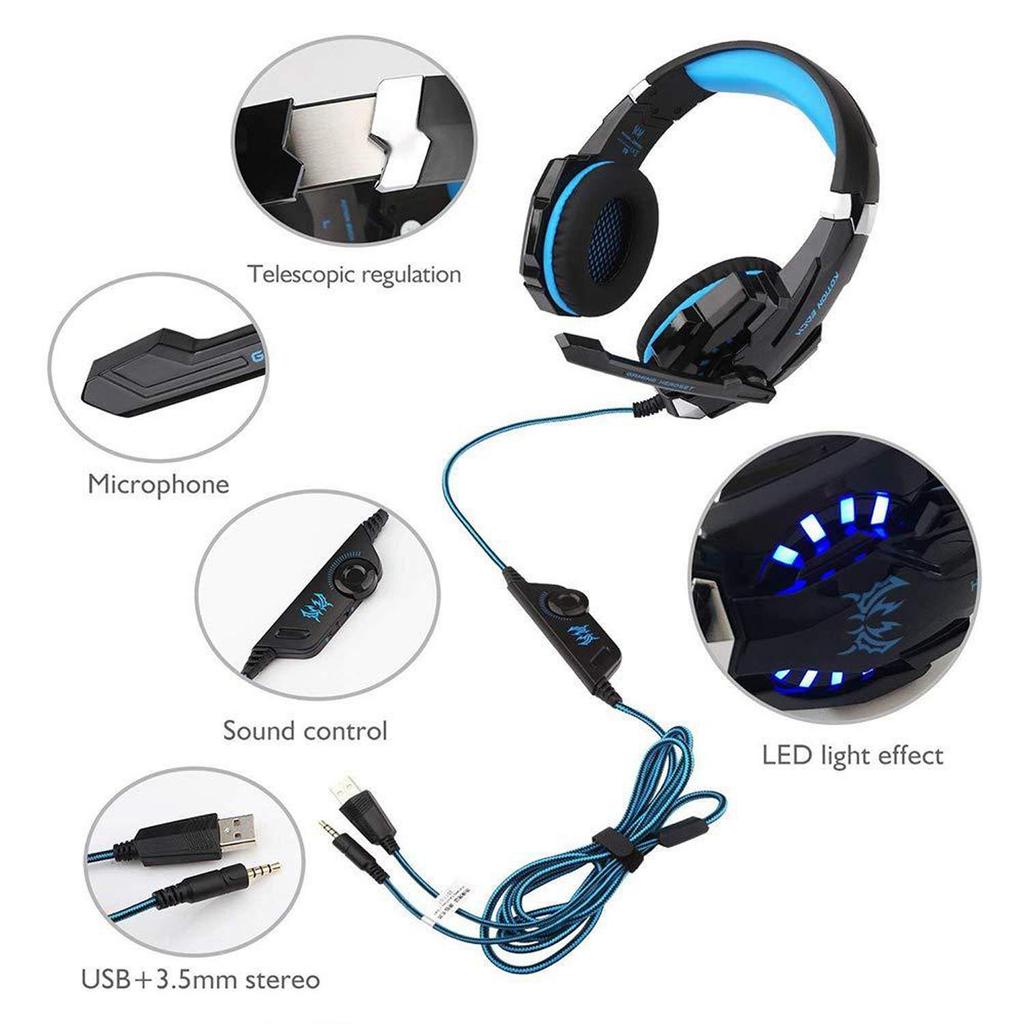 KOTION EACH G9000 Gaming Headset with Wired E-sports Controller and Computer Compatibility