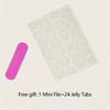 24pcs Short Square Press On Nails, Fake Nails,Full Cover Stripe Design False Nails For Women And Girls Including Nail File And Jelly Glue
