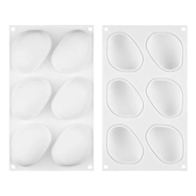 Stampo Ellittico in Silicone a Forma di Sasso per Dolci, Mousse, Dessert, Cioccolato, Antiaderente, Stampo per Sapone