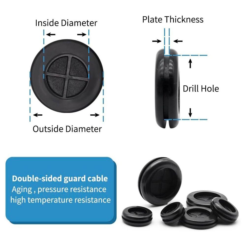 Tower Closed Rubber Grommet Double Sided Easy To Use Firewall Solid Closed Hole Plug Kit Round Rubber Hole Plugs