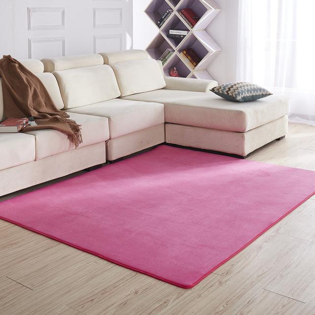 Soft Coral Carpet Solid Color Thickened Floor Mat Washable Children 'S Crawling Blanket Tatami Mat