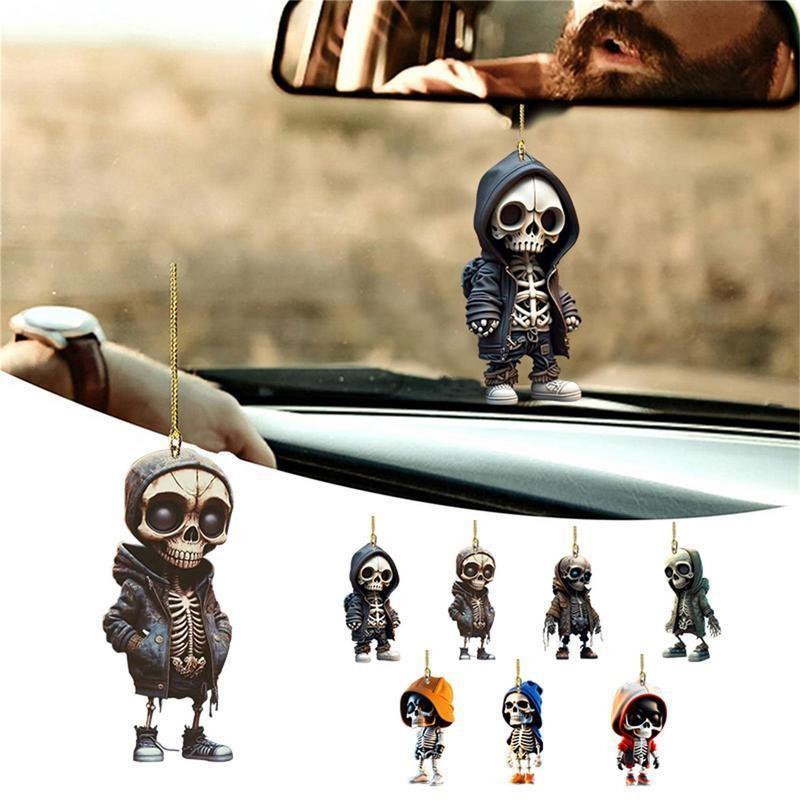 Skull Acrylic Colorful Car Hanging Decoration For Retro Halloween Decor Home