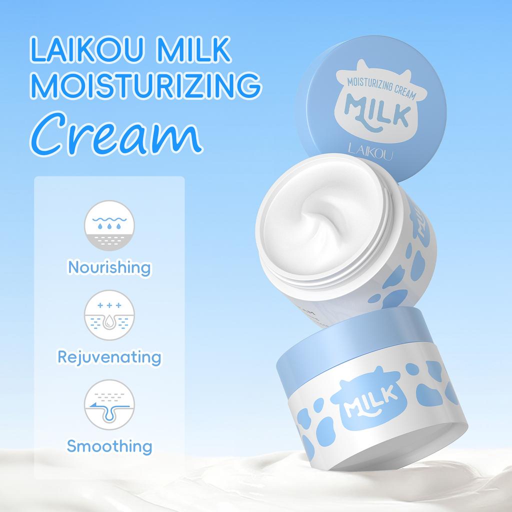 LAIKOU Milk Extract Moisturizer Facial Cream 25g Hydrating Nourish Brighten Smooth Skin Daily Care for All Skin Types Travelsize
