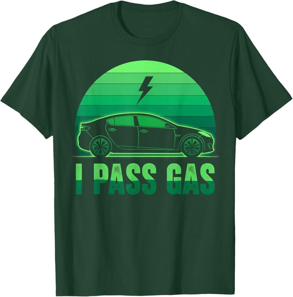 

Я выпускаю газы Электромобиль Забавный EV Транспортное средство Закат Зеленая Энергия Футболка 4XL