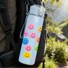 1PC Multicolor Smiley Face Set 750ml Color Plastic Sports Water Bottle Leakproof Flip Straw Lid Suitable for Sports Office Home Use