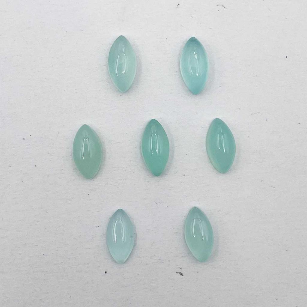 Natural Aqua Chalcedony Marquise Cabochon Loose Gemstone Lot 21 Pcs 6*11-6*12 MM 49 CT For Jewelry Making