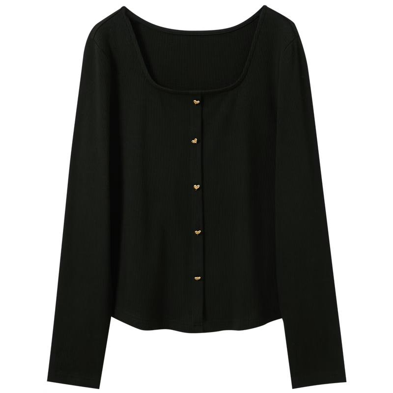 Sancai Plus Size Square Neck Long Sleeve T-Shirt XXXL