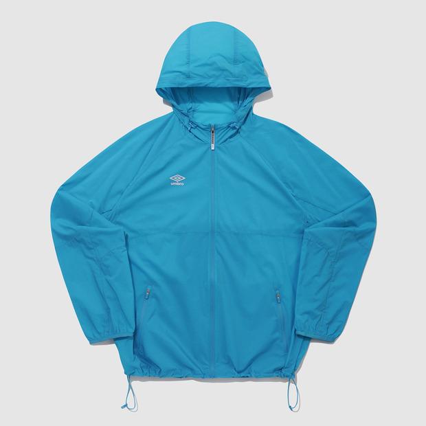 Umbro [Packable] Shuttle Run Ultralight Hooded Windbreaker Zip-Up Jacket Blue (Uq221Sjk51)