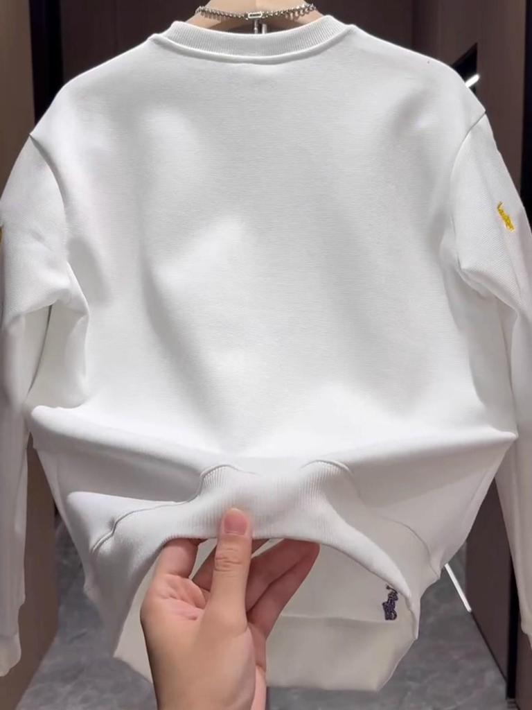 Autumn Arrival Men's High-End War Horse Embroidery Hoodie - Trendy, Versatile Round Neck Top