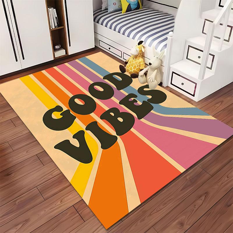 Vintage Retro Good Vibes Carpet suitable as a non-slip mat for the living room or bedroom sofa