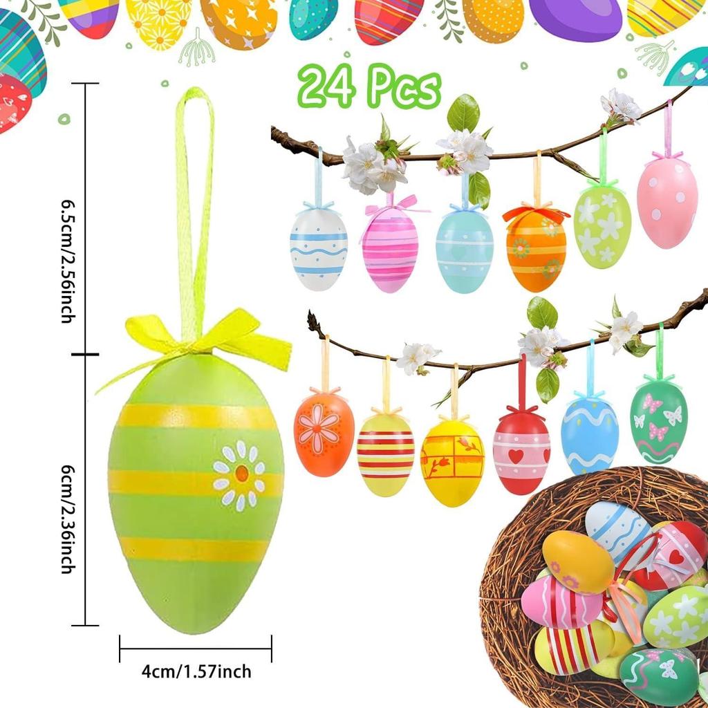 12/24 Pcs Kunststoff Ostern Hängende Ornamente für DIY Handwerk Party Favor Ostern Geschenk