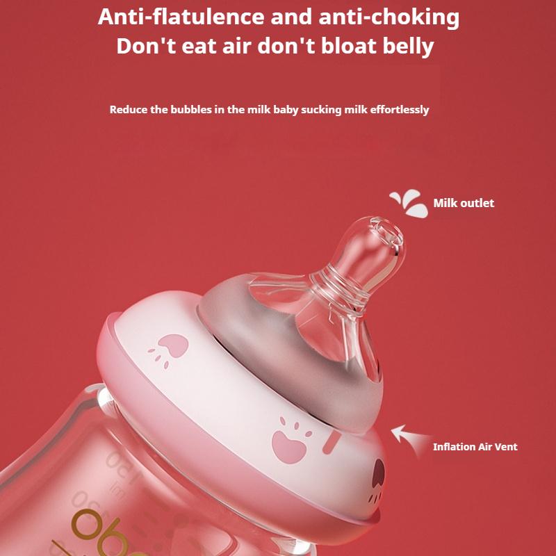 Oubani 0 bis 6 Monate Neugeborenen Glasflasche Geschenk-Box-Set Neugeborenen Anti-Blähungen Baby Babyflasche