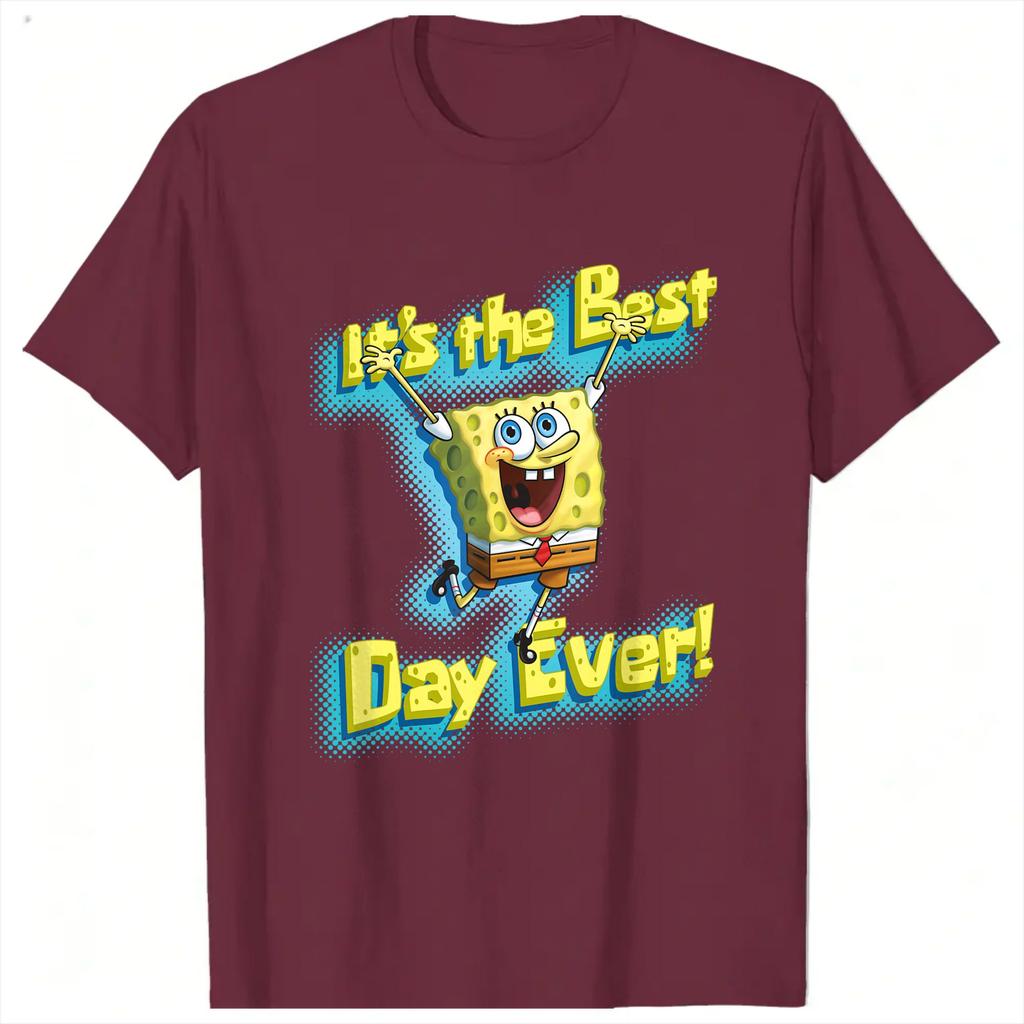 Spongebobs Its the Best Day Ever TShirts Unisex Novelty 100 Cotton Tee Shirt Crewneck Short Sleeve T Shirts Unique Clothing