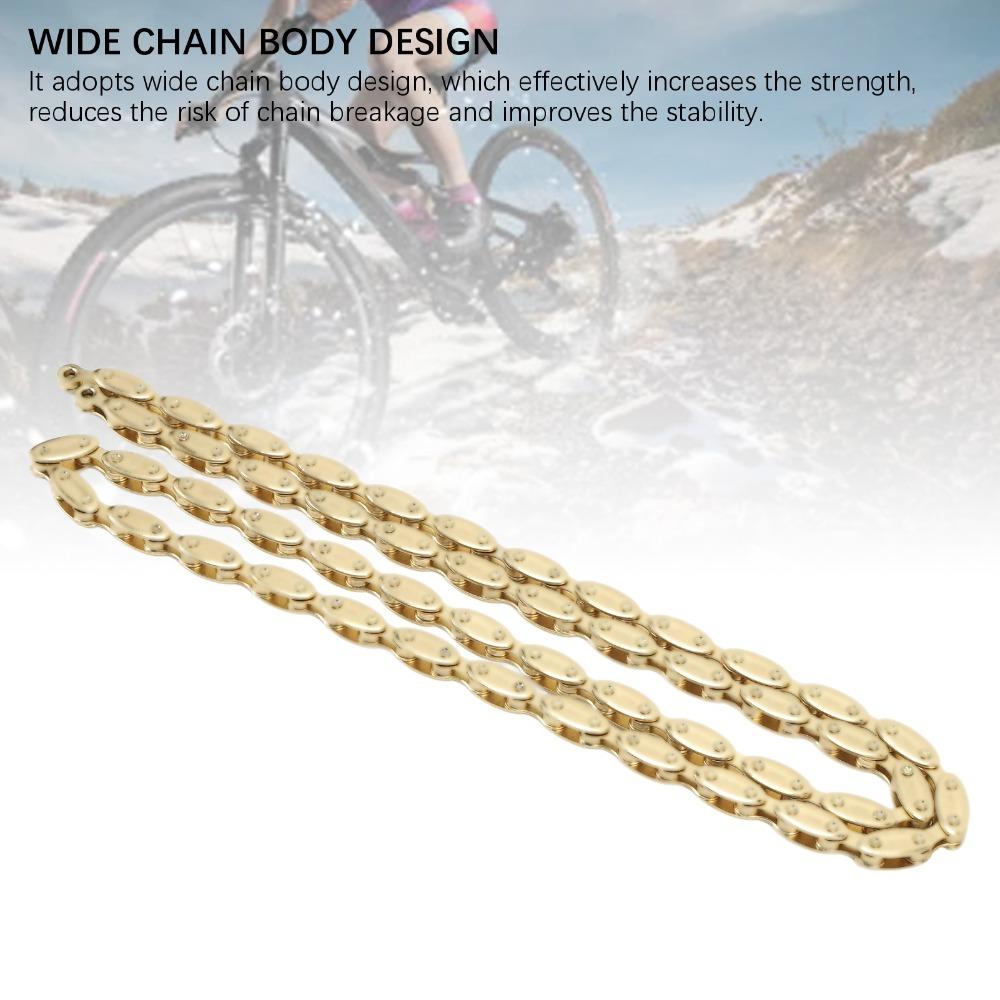100 Link Bike Chain Gold Fixed Gear Chain Durable Cycling Chain  for BMX Bikes,Fixed Gear Bikes