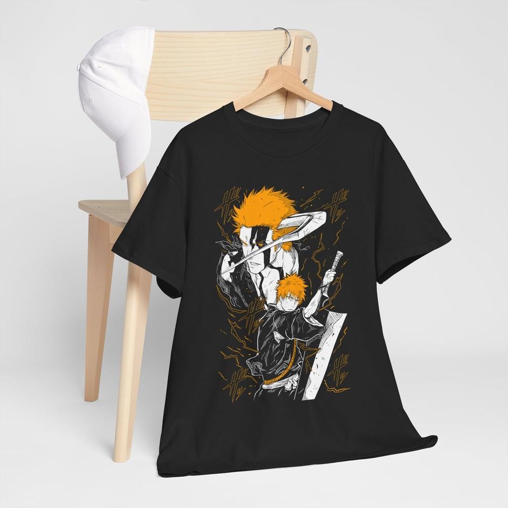 Bleach Ichigo Kurosaki Tshirt Unisexga Strip Horror Anime Gift Shirt Tee All Size