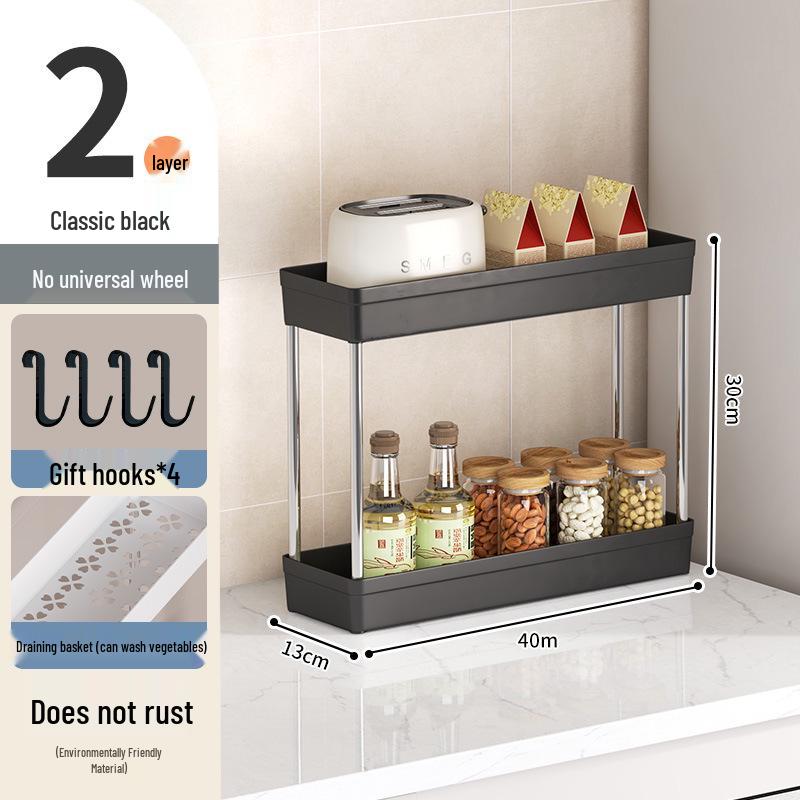 Multi-Layer Floor-Standing Trolley: Kitchen, Living Room, Bath Storage Rack