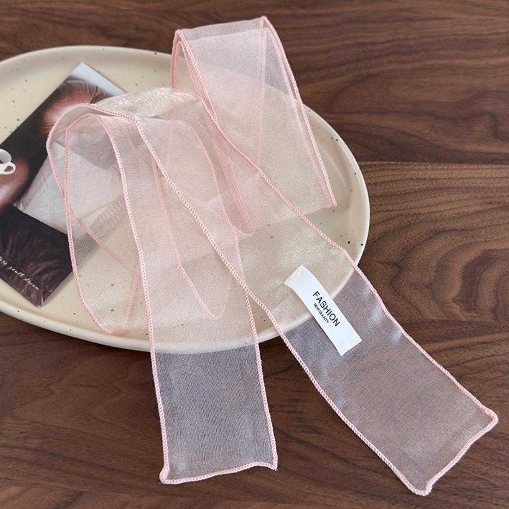 Y2K Silk Scarf Thin Organza Headscarf Decorative Long Skinny Scarf  Beach