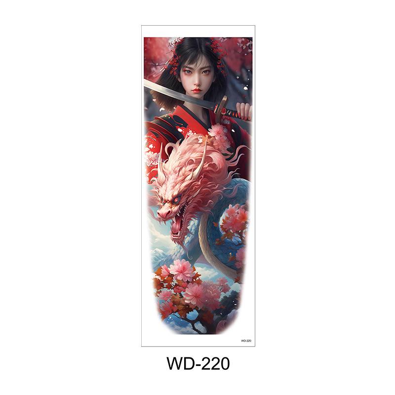 Long Flower Full Arm Waterproof Temporary Tattoo Stickers