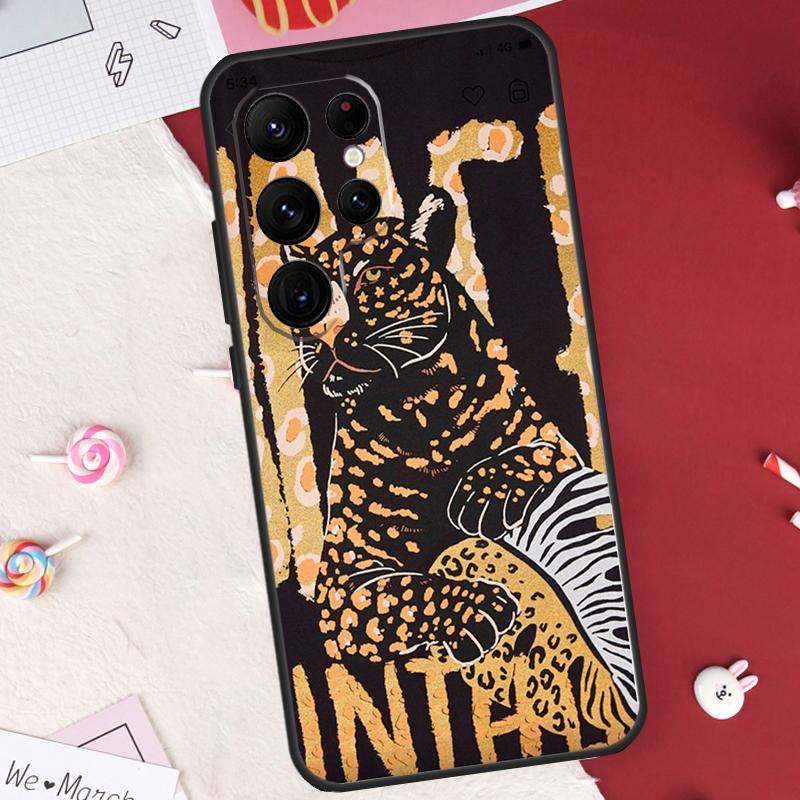 Classic Leopard Tiger Case For Samsung Galaxy S26 Ultra S20 S21 S22 S23 S24 S25 Ultra S10 Plus S25 FE Cover Shell