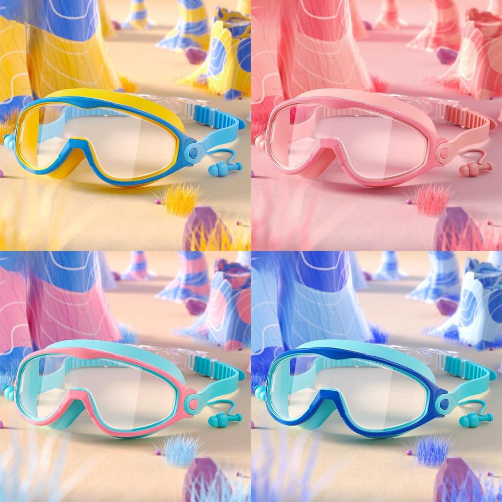 Childrens Swimming Goggles Hd Waterproof Antifog Large Frame For Kids Pool Water Sport