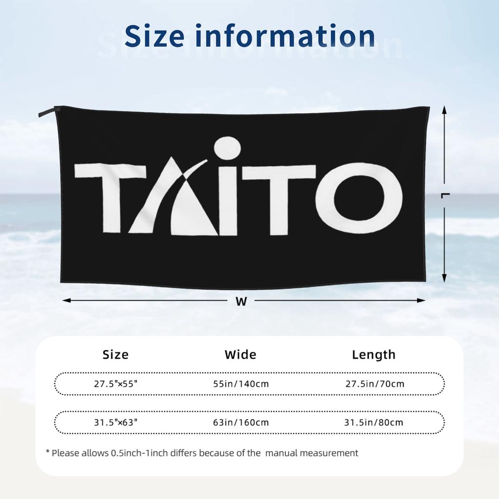 Black Taito for the Vewlix Arcad Beach Towel Soft Microfiber Quick Dry Absorbent Quick Towels For Bath