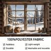 2D Alpine Cabin Backdrop, Cozy Window with Snowy Landscape Photography Background for All Occasions