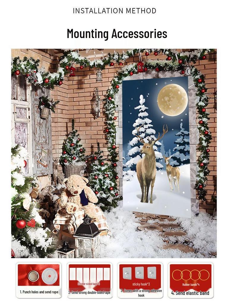 Green Legend Christmas Door Sticker & Hanging Cloth Décor