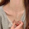 Sterling Silver Diamond Star Necklace for Women - Elegant and Fashionable Clavicle Chain