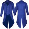 Men's Solid Color Long Fashion Punk Vintage Tuxedo Uniform Dress Coat