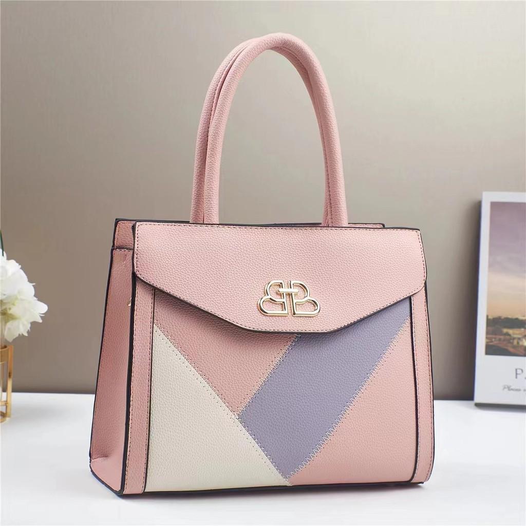 Шикарная многослойная сумка-тоут в стиле колор-блок, стильная сумка кроссбоди для женщин, черная и бежевая розовый
