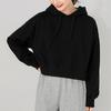 Women's Sweatshirt Fashion Cropped Hoodie Top Casual Short Solid Color Pullover