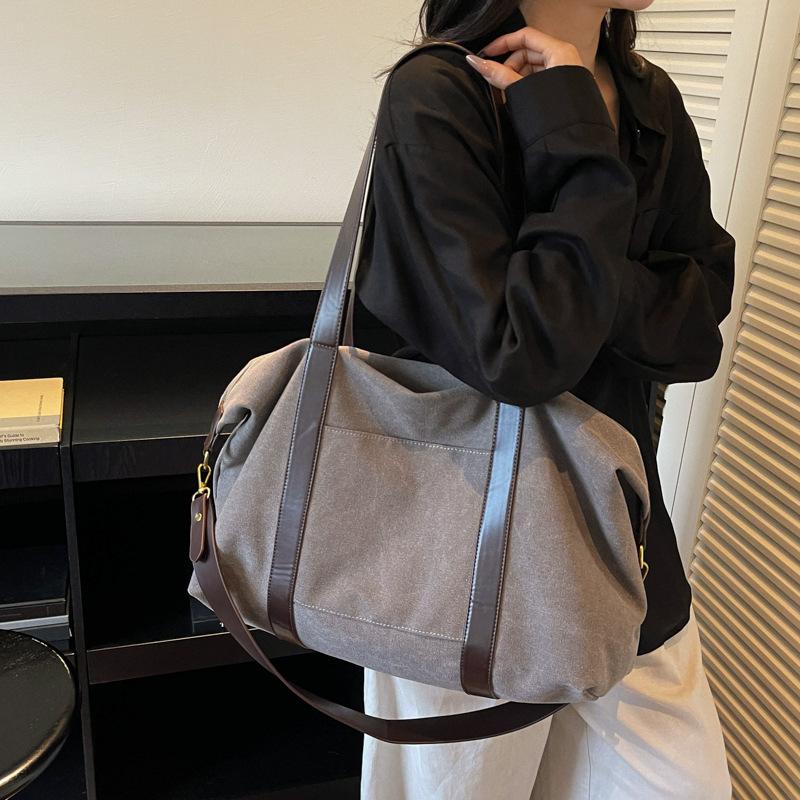 Literature and Leisure Large-capacity Handbag Bag Women's New Canvas Tote Bag 2025 Autumn and Winter Niche Fashion Messenger Bag