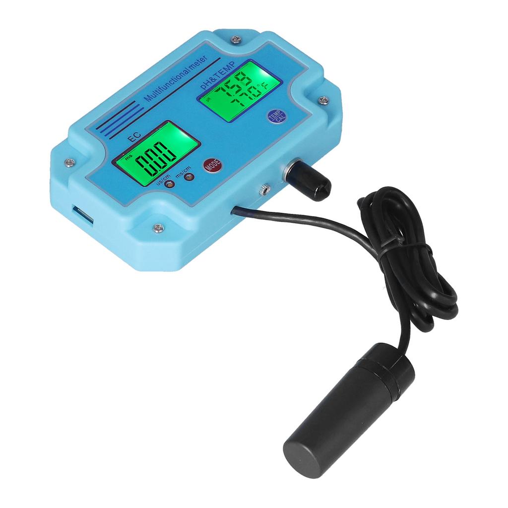 Metru PH EC Temperatură DC 6V Portabil de Înaltă Precizie LCD Monitor Hidroponic Multifuncțional