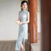 Sleeveless daily national style new Chinese style Suzhou long cheongsam improved young 1011 new women's high sense summer