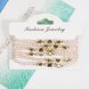 Bohemian Faux Crystal Beaded Bracelet Set - 6 Handmade Pieces