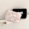 Cute Makeup Bag for Women Korean Style Lace Bow Cosmetic Pouch Large Capacity Travel Toiletry Organizer Zipper Clutch Coin Purse
