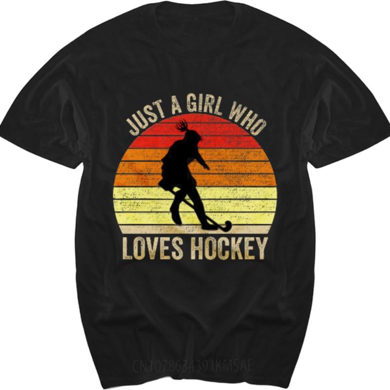 Relaxed Fit Teeshirt Boys Short Sleeve T Shirt Plus Size Just A Girl Who Loves Hockey Fashionable Unisex Teeshirt Round Neck Tee