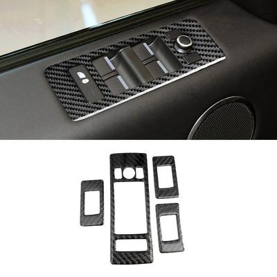 Pour Land Rover Range Rover Sport 2014-2017 Panneau de Commande de Vitre Électrique de Porte Intérieure de Voiture Cadre de Bouton Garniture Souple en Fibre de Carbone