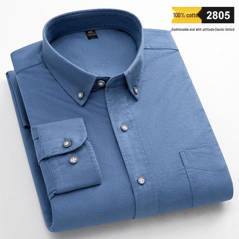 Men's Long Sleeve Business Casual Oxford Shirt