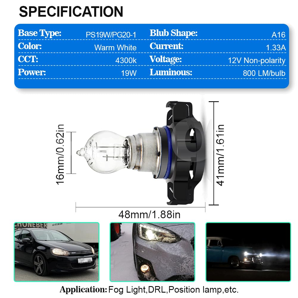 SOFOC-PS19W PG20-1 Automotive Daytime Running Light Fog Lamp Turn Signal