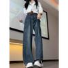 Women's Plus Size Fleece-Lined High Waist Straight Leg Jeans - 2025 Autumn/Winter Slimming Wide Leg Style