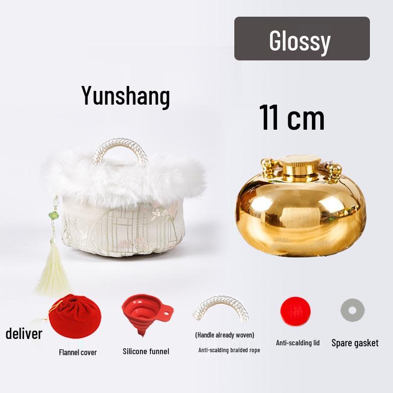 Retro Pure Copper Hot Water Bottle: Thickened Portable Hand Warmer, Ideal Wedding Gift