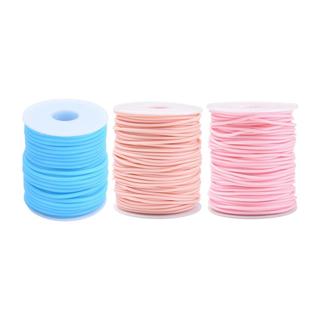 3 Rolls Knitters Cords Rubber Cords Hollow Pipe Flexible Stitch Keeping Cords