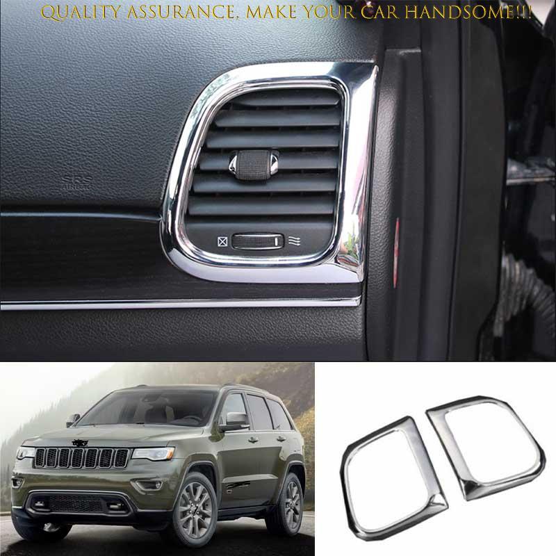 For Jeep Grand Cherokee 2011-2021 ABS Chrome Console AC L&R Air Outlet Vent Trim