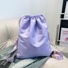 Schoolbag solid color Korean version drawstring retro versatile large capacity backpack female niche simple fashion personalized backpack