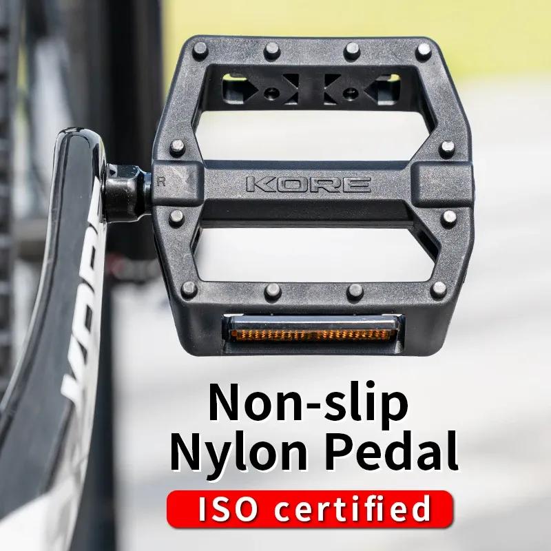 Nylon Anti-Slip Reflective Pedals Chromoly Steel Axle 14mm Lightweight for All Bikes Folding Bike Compatible